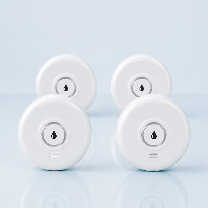 Home Protection 4 | מארז 4 גלאי נזילה וטפטוף חכמים WiFi